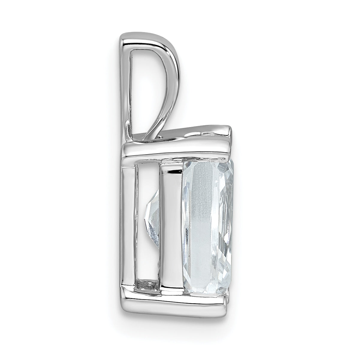 14k White Gold 2 1/2 carat Certified Lab Grown Diamond VS/SI+ G+ Radiant Complete Four Prong Pendant