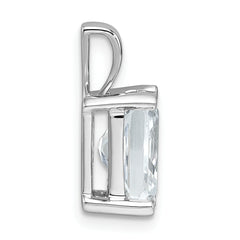 14k White Gold 2 1/2 carat Certified Lab Grown Diamond VS+ F+ Radiant Complete Four Prong Pendant