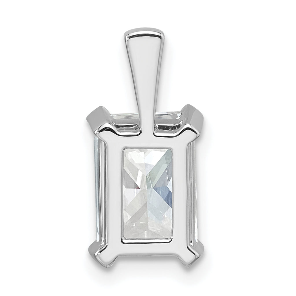 14k White Gold 2 1/2 carat Certified Lab Grown Diamond VS/SI+ G+ Radiant Complete Four Prong Pendant