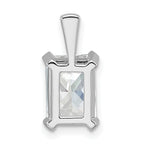 14k White Gold 2 1/2 carat Certified Lab Grown Diamond VS+ F+ Radiant Complete Four Prong Pendant