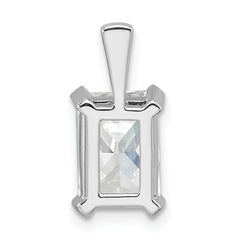 14k White Gold 2 1/2 carat Certified Lab Grown Diamond VS+ F+ Radiant Complete Four Prong Pendant