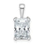 14k White Gold 2 1/2 carat Certified Lab Grown Diamond VS/SI+ G+ Radiant Complete Four Prong Pendant