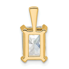 14k 2 1/2 carat Lab Grown Diamond VS/SI+ G+ Radiant Complete Four Prong Pendant