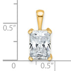 14k 2 1/2 carat Lab Grown Diamond VS/SI+ G+ Radiant Complete Four Prong Pendant