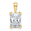 14k 2 1/2 carat Lab Grown Diamond VS+ F+ Radiant Complete Four Prong Pendant