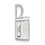 14k White Gold 3 carat Certified Lab Grown Diamond VS/SI+ G+ Radiant Complete Four Prong Pendant
