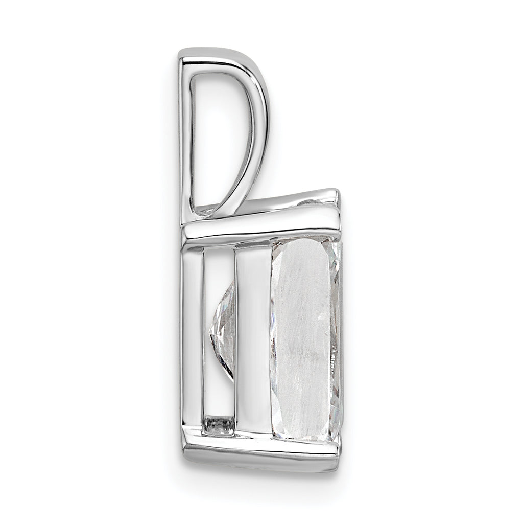 14k White Gold 3 carat Certified Lab Grown Diamond VS+ F+ Radiant Complete Four Prong Pendant