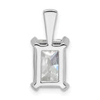 14k White Gold 3 carat Lab Grown Diamond VS+ F+ Radiant Complete Four Prong Pendant