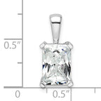 14k White Gold 3 carat Lab Grown Diamond VS+ F+ Radiant Complete Four Prong Pendant