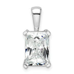 14k White Gold 3 carat Certified Lab Grown Diamond VS+ F+ Radiant Complete Four Prong Pendant
