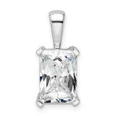 14k White Gold 3 carat Lab Grown Diamond VS+ F+ Radiant Complete Four Prong Pendant