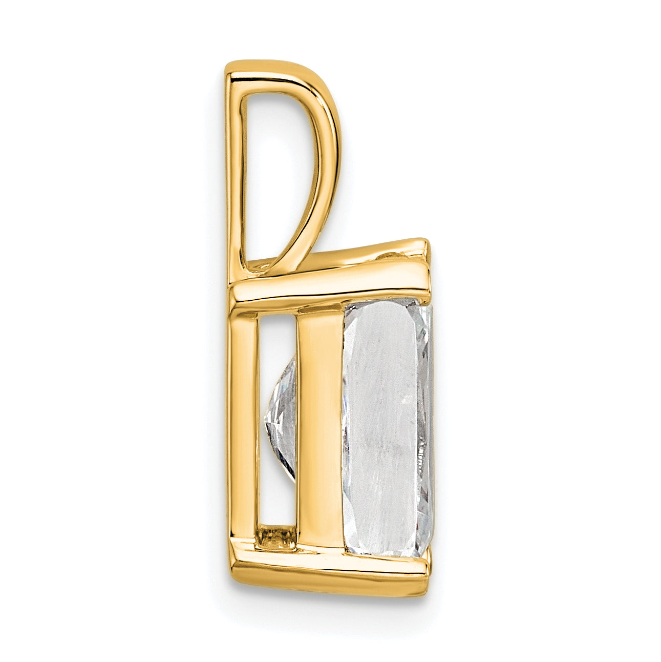 14k 3 carat Certified Lab Grown Diamond VS/SI+ G+ Radiant Complete Four Prong Pendant