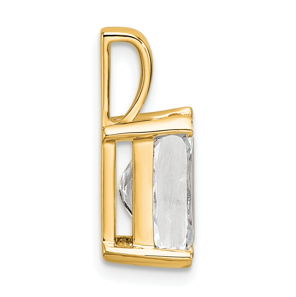 14k 3 carat Certified Lab Grown Diamond VS/SI+ G+ Radiant Complete Four Prong Pendant