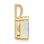 14k 3 carat Certified Lab Grown Diamond VS/SI+ G+ Radiant Complete Four Prong Pendant