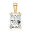 14k 3 carat Lab Grown Diamond VS+ F+ Radiant Complete Four Prong Pendant
