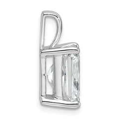 14k White Gold 4 carat Certified Lab Grown Diamond VS+ F+ Radiant Complete Four Prong Pendant