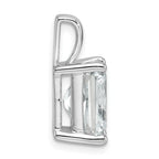 14k White Gold 4 carat Lab Grown Diamond VS+ F+ Radiant Complete Four Prong Pendant