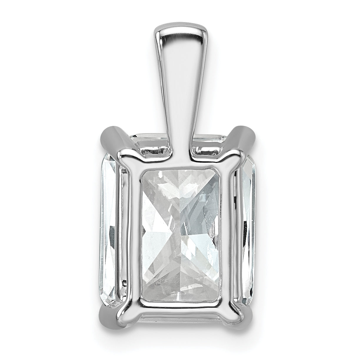 14k White Gold 4 carat Certified Lab Grown Diamond VS/SI+ G+ Radiant Complete Four Prong Pendant