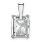 14k White Gold 4 carat Lab Grown Diamond VS/SI+ G+ Radiant Complete Four Prong Pendant