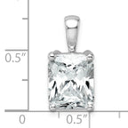 14k White Gold 4 carat Certified Lab Grown Diamond VS/SI+ G+ Radiant Complete Four Prong Pendant