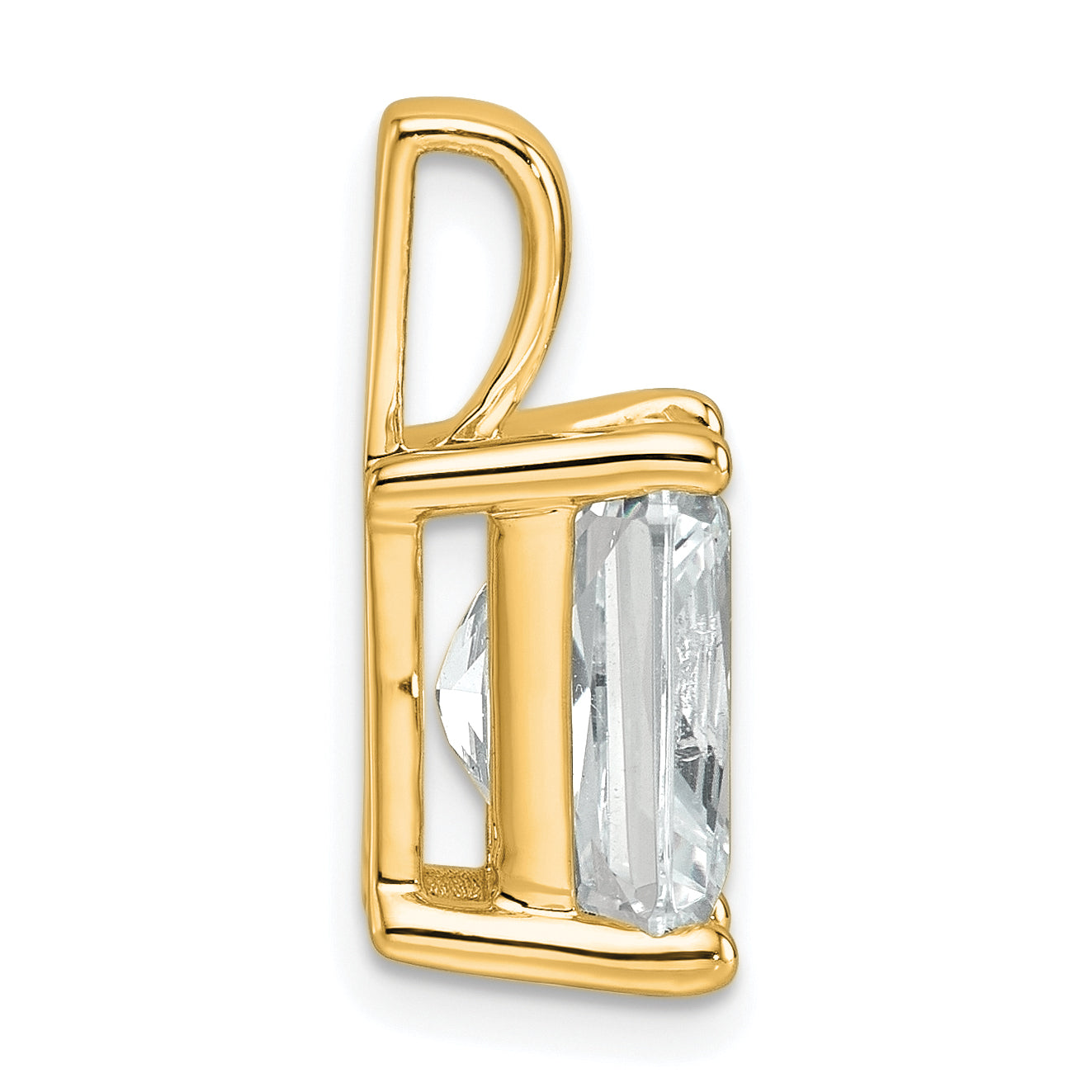 14k 4 carat Certified Lab Grown Diamond VS/SI+ G+ Radiant Complete Four Prong Pendant