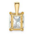 14k 4 carat Lab Grown Diamond VS+ F+ Radiant Complete Four Prong Pendant