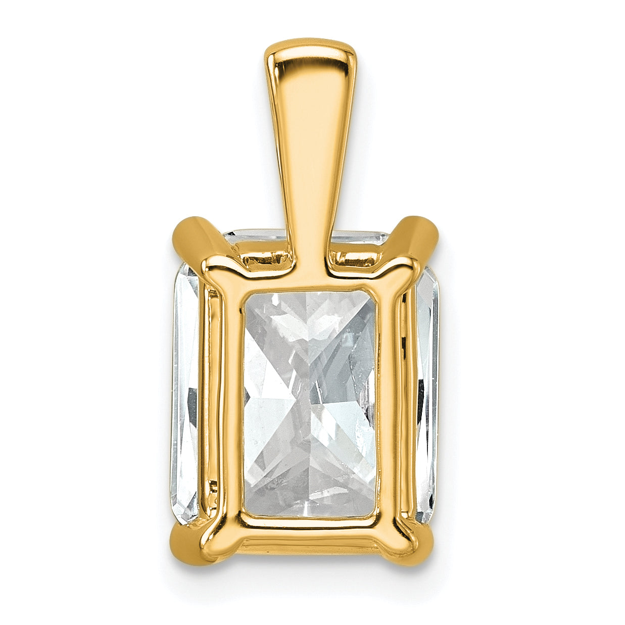 14k 4 carat Lab Grown Diamond VS+ F+ Radiant Complete Four Prong Pendant