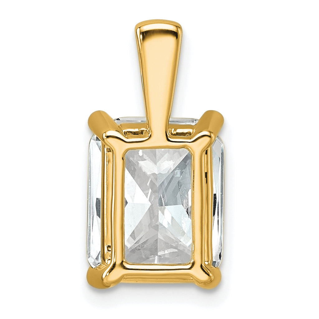 14k 4 carat Certified Lab Grown Diamond VS+ F+ Radiant Complete Four Prong Pendant