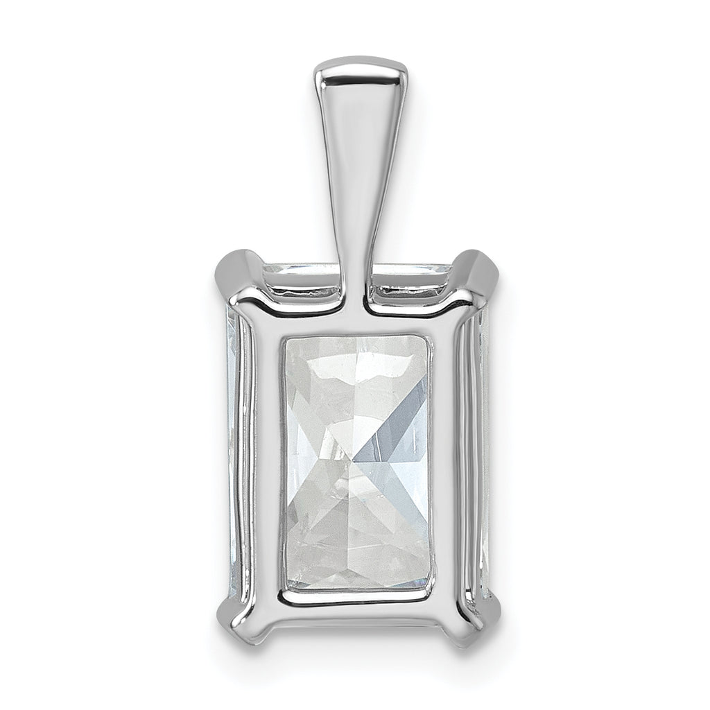 14k White Gold 5 carat Certified Lab Grown Diamond VS/SI+ G+ Radiant Complete Four Prong Pendant
