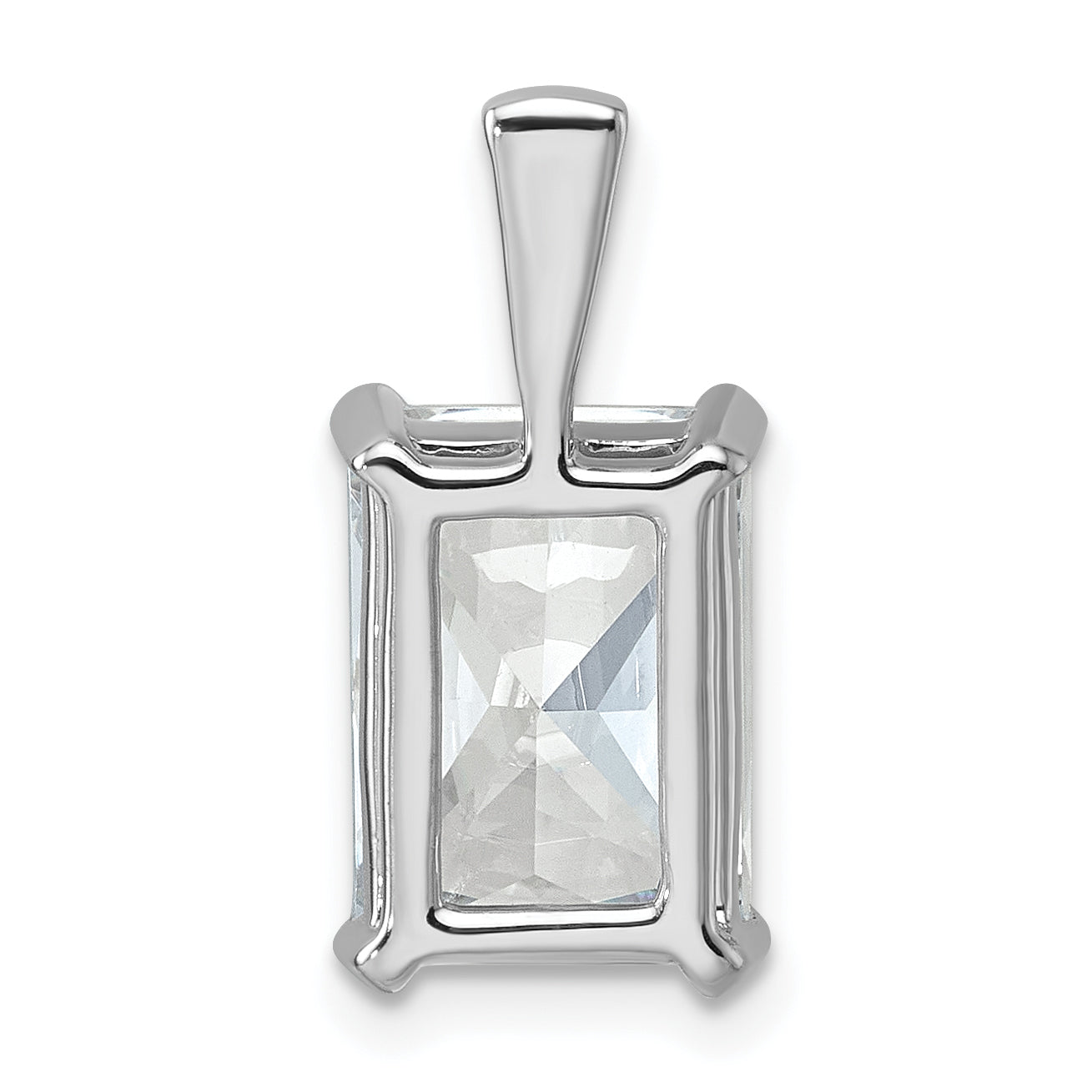 14k White Gold 5 carat Certified Lab Grown Diamond VS/SI+ G+ Radiant Complete Four Prong Pendant