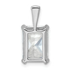 14k White Gold 5 carat Lab Grown Diamond VS+ F+ Radiant Complete Four Prong Pendant