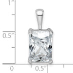 14k White Gold 5 carat Certified Lab Grown Diamond VS/SI+ G+ Radiant Complete Four Prong Pendant