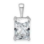 14k White Gold 5 carat Certified Lab Grown Diamond VS/SI+ G+ Radiant Complete Four Prong Pendant