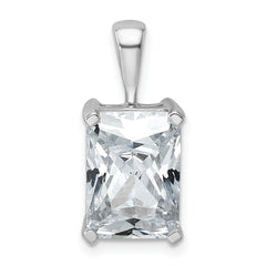 14k White Gold 5 carat Lab Grown Diamond VS/SI+ G+ Radiant Complete Four Prong Pendant