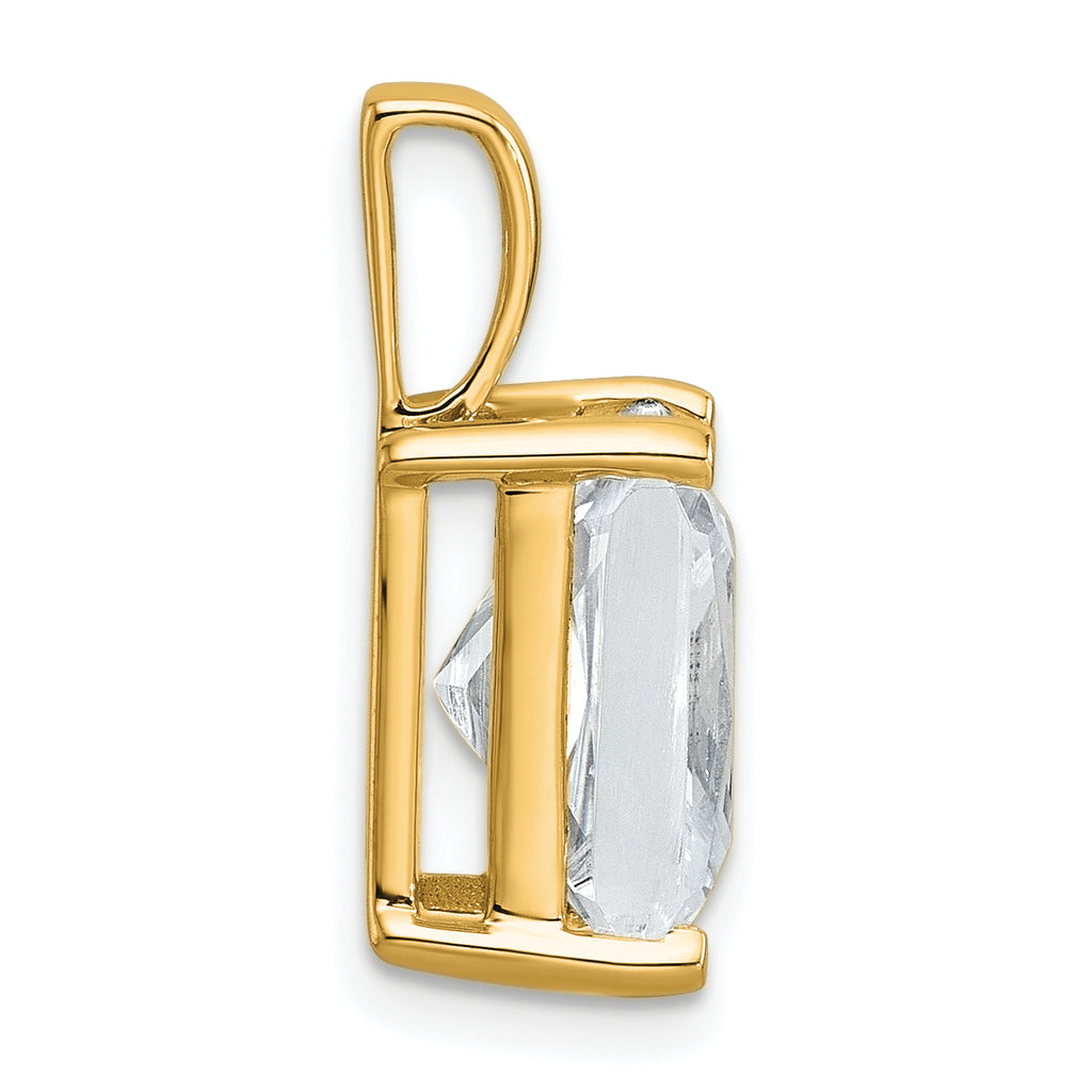 14k 5 carat Lab Grown Diamond VS/SI+ G+ Radiant Complete Four Prong Pendant