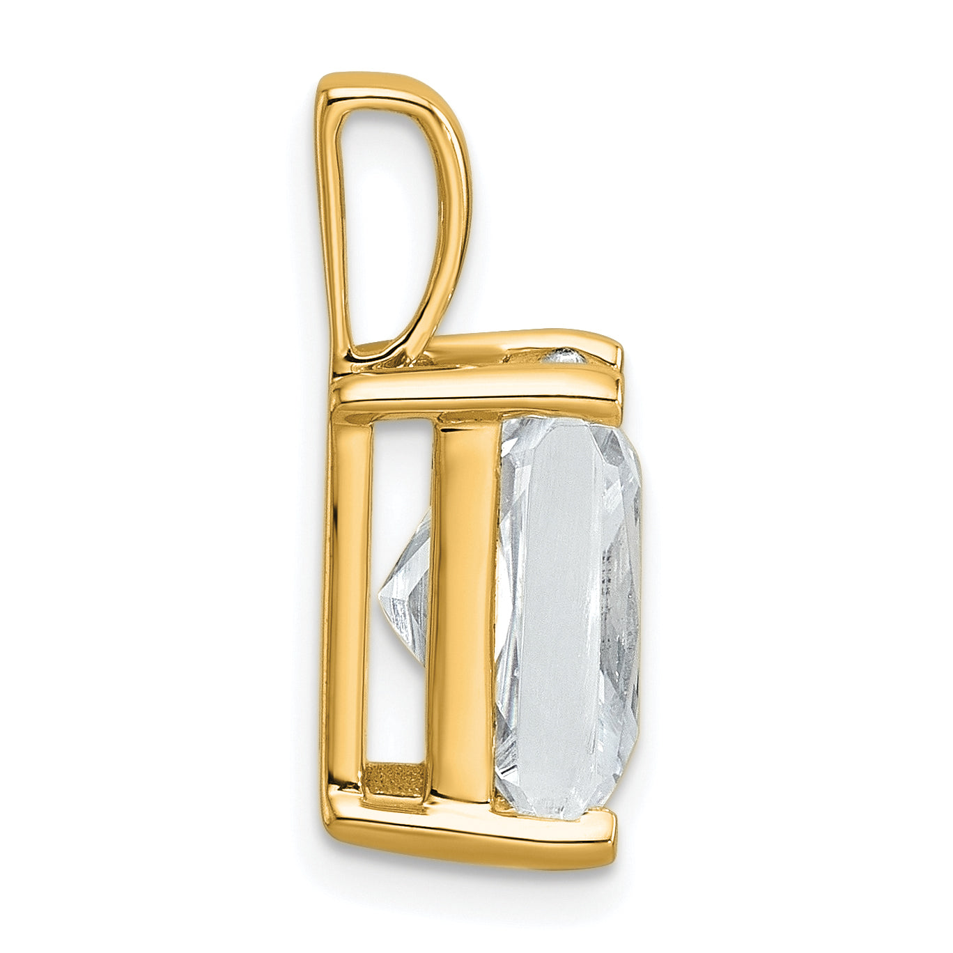 14k 5 carat Lab Grown Diamond VS/SI+ G+ Radiant Complete Four Prong Pendant