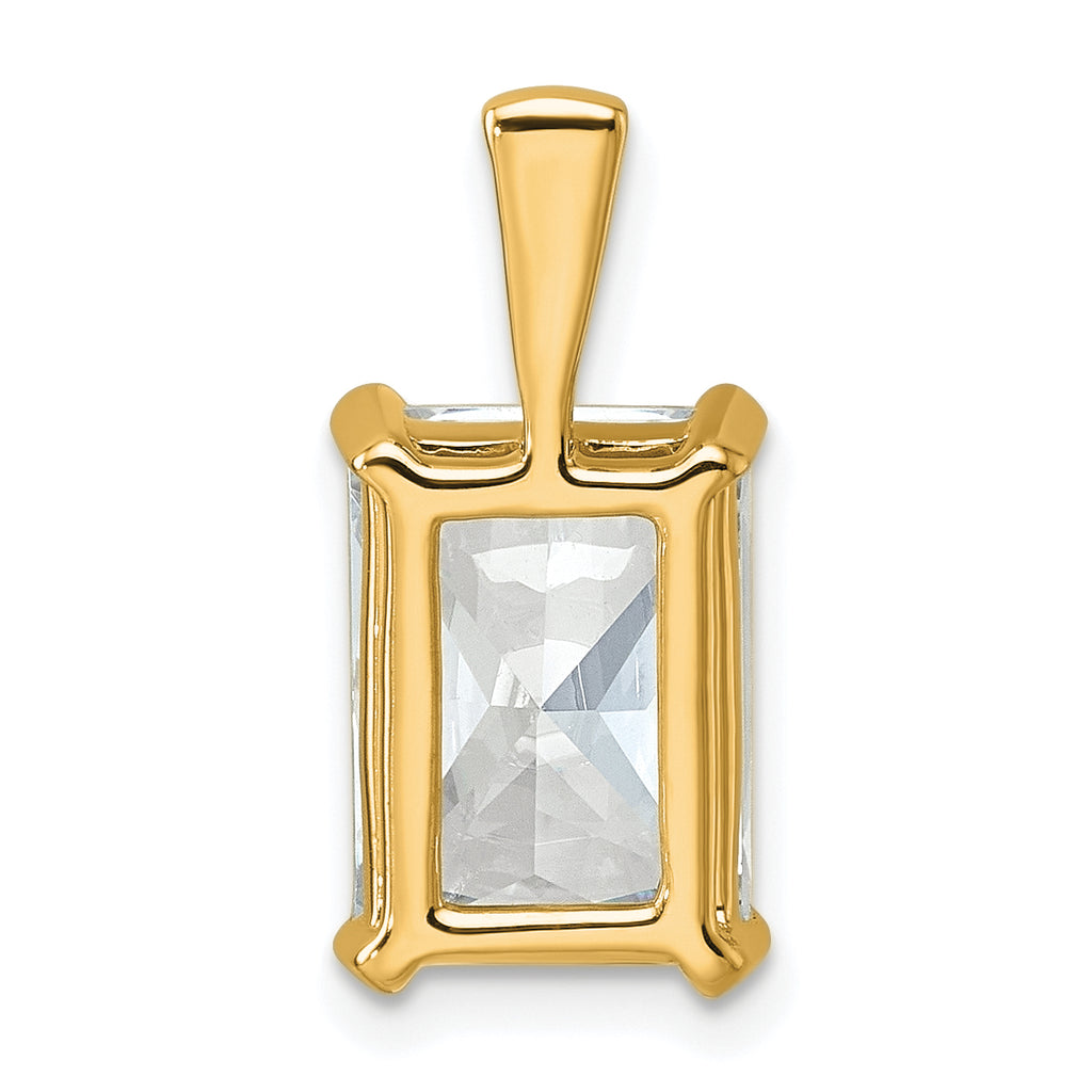 14k 5 carat Certified Lab Grown Diamond VS/SI+ G+ Radiant Complete Four Prong Pendant