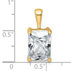 14k 5 carat Lab Grown Diamond VS+ F+ Radiant Complete Four Prong Pendant