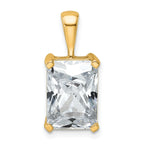14k 5 carat Certified Lab Grown Diamond VS/SI+ G+ Radiant Complete Four Prong Pendant