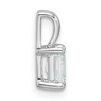 14k White Gold 1/2 carat Lab Grown Diamond VS/SI+ G+ Emerald Complete Four Prong Pendant
