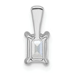 14k White Gold 1/2 carat Lab Grown Diamond VS/SI+ G+ Emerald Complete Four Prong Pendant