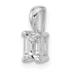 14k White Gold 1/2 carat Lab Grown Diamond VS+ F+ Emerald Complete Four Prong Pendant