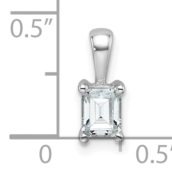14k White Gold 1/2 carat Certified Lab Grown Diamond VS/SI+ G+ Emerald Complete Four Prong Pendant