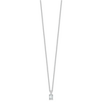 14k White Gold 1/2 carat Lab Grown Diamond VS/SI+ G+ Emerald Complete 18 inch Four Prong Pendant Necklace