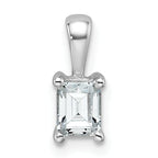 14k White Gold 1/2 carat Certified Lab Grown Diamond VS/SI+ G+ Emerald Complete Four Prong Pendant