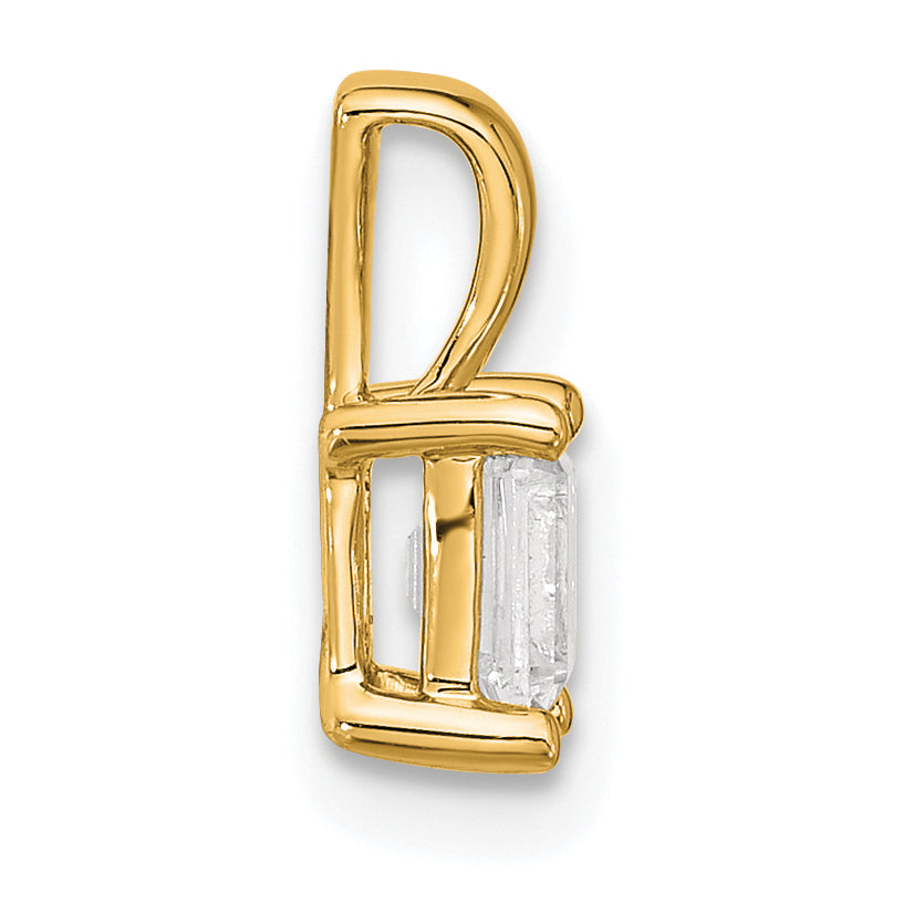 14k 1/2 carat Lab Grown Diamond VS+ F+ Emerald Complete Four Prong Pendant Secondary image