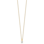 14k 1/2 carat Certified Lab Grown Diamond VS+ F+ Emerald Complete 18 inch Four Prong Pendant Necklace