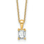14k 1/2 carat Certified Lab Grown Diamond VS+ F+ Emerald Complete 18 inch Four Prong Pendant Necklace