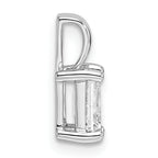 14k White Gold 3/4 carat Lab Grown Diamond VS+ F+ Emerald Complete Four Prong Pendant