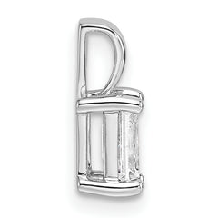 14k White Gold 3/4 carat Certified Lab Grown Diamond VS+ F+ Emerald Complete Four Prong Pendant